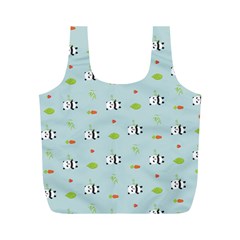 Background Pattern Panda Bamboo Full Print Recycle Bag (m) by Ravend