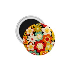 Floral Retro Vintage Blossom 1 75  Magnets by Ravend