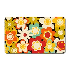 Floral Retro Vintage Blossom Magnet (rectangular) by Ravend