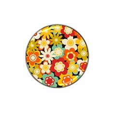 Floral Retro Vintage Blossom Hat Clip Ball Marker (10 Pack) by Ravend