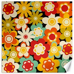 Floral Retro Vintage Blossom Canvas 20  X 20  by Ravend