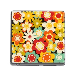 Floral Retro Vintage Blossom Memory Card Reader (square 5 Slot) by Ravend