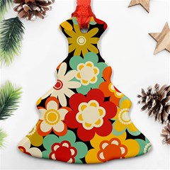 Floral Retro Vintage Blossom Ornament (christmas Tree)  by Ravend