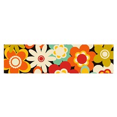 Floral Retro Vintage Blossom Oblong Satin Scarf (16  X 60 ) by Ravend