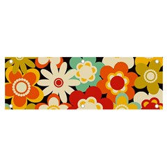 Floral Retro Vintage Blossom Banner And Sign 6  X 2 