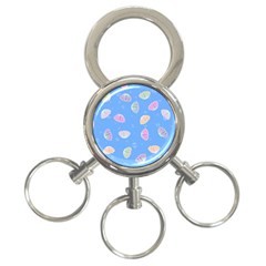 Seashell Clam Pattern Art Design 3-ring Key Chain by Ravend