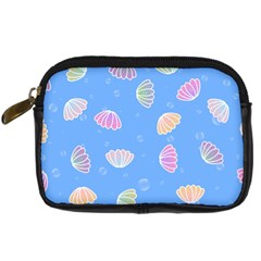 Seashell Clam Pattern Art Design Digital Camera Leather Case by Ravend