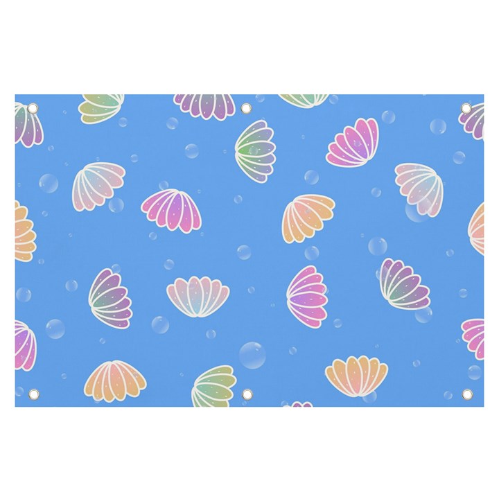 Seashell Clam Pattern Art Design Banner and Sign 6  x 4 