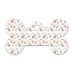 Easter Bunny Pattern Hare Dog Tag Bone (two Sides) by Ravend