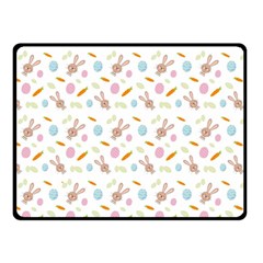 Easter Bunny Pattern Hare Fleece Blanket (small) by Ravend