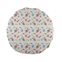 Easter Bunny Pattern Hare Standard 15  Premium Round Cushions by Ravend