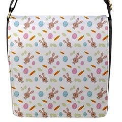 Easter Bunny Pattern Hare Flap Closure Messenger Bag (s) by Ravend