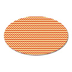 Pattern Zig Zag Stripe Geometric Oval Magnet