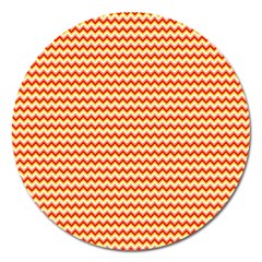 Pattern Zig Zag Stripe Geometric Magnet 5  (round) by Ravend