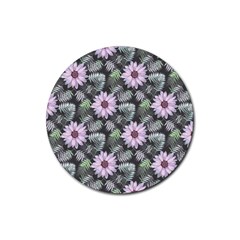 Flower  Petal  Spring Watercolor Rubber Coaster (round) by Ravend