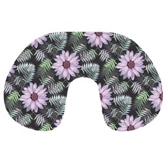 Flower  Petal  Spring Watercolor Travel Neck Pillow by Ravend