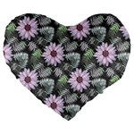 Flower  Petal  Spring Watercolor Large 19  Premium Flano Heart Shape Cushions Front