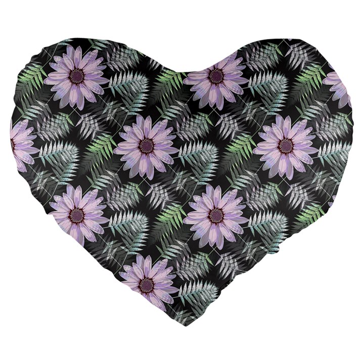 Flower  Petal  Spring Watercolor Large 19  Premium Flano Heart Shape Cushions