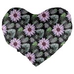 Flower  Petal  Spring Watercolor Large 19  Premium Flano Heart Shape Cushions Back