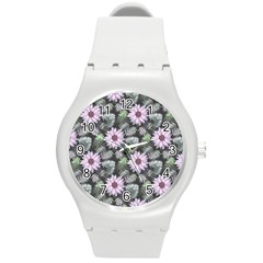 Flower Petal Spring Watercolor Round Plastic Sport Watch (m) by Ravend