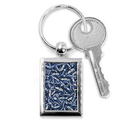 Butterflies Motif Collage Pattern Key Chain (rectangle) by dflcprintsclothing