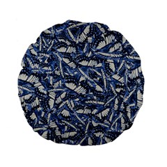 Butterflies Motif Collage Pattern Standard 15  Premium Flano Round Cushions