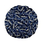 Butterflies Motif Collage Pattern Standard 15  Premium Flano Round Cushions Back