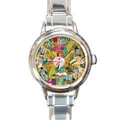 Cartoon Wallpapers Round Italian Charm Watch