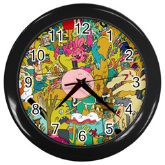 Cartoon Wallpapers Wall Clock (black)