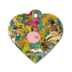 Cartoon Wallpapers Dog Tag Heart (two Sides)