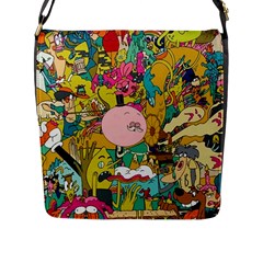 Cartoon Wallpapers Flap Closure Messenger Bag (l)