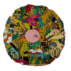 Cartoon Wallpapers Large 18  Premium Flano Round Cushions