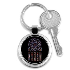 Chartres Cathedral Notre Dame De Paris Amiens Cath Stained Glass Key Chain (round) by Wegoenart