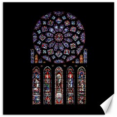 Chartres Cathedral Notre Dame De Paris Amiens Cath Stained Glass Canvas 16  X 16  by Wegoenart