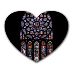 Chartres Cathedral Notre Dame De Paris Amiens Cath Stained Glass Heart Mousepads by Wegoenart