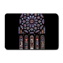 Chartres Cathedral Notre Dame De Paris Amiens Cath Stained Glass Small Doormat  by Wegoenart