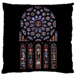 Chartres Cathedral Notre Dame De Paris Amiens Cath Stained Glass Large Cushion Case (Two Sides) Front