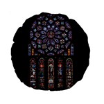 Chartres Cathedral Notre Dame De Paris Amiens Cath Stained Glass Standard 15  Premium Round Cushions Front