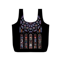 Chartres Cathedral Notre Dame De Paris Amiens Cath Stained Glass Full Print Recycle Bag (s) by Wegoenart