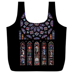 Chartres Cathedral Notre Dame De Paris Amiens Cath Stained Glass Full Print Recycle Bag (xl) by Wegoenart