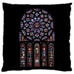 Chartres Cathedral Notre Dame De Paris Amiens Cath Stained Glass Large Flano Cushion Case (Two Sides) Front