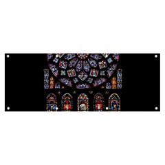 Chartres Cathedral Notre Dame De Paris Amiens Cath Stained Glass Banner And Sign 8  X 3  by Wegoenart