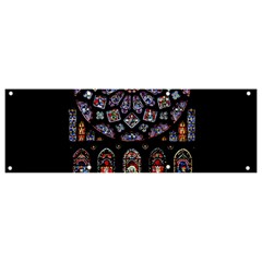 Chartres Cathedral Notre Dame De Paris Amiens Cath Stained Glass Banner And Sign 9  X 3  by Wegoenart