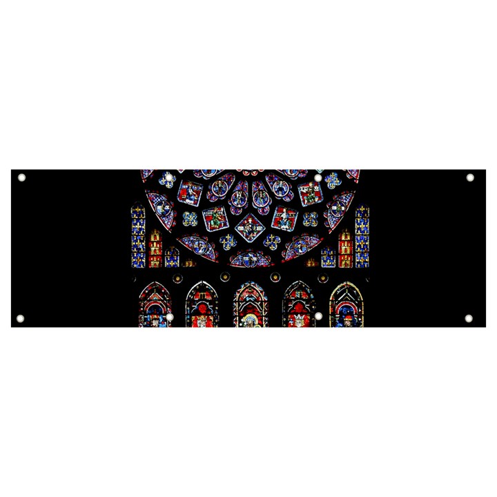 Chartres Cathedral Notre Dame De Paris Amiens Cath Stained Glass Banner and Sign 9  x 3 