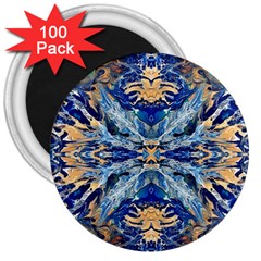 Cobalt on gold 3  Magnets (100 pack)