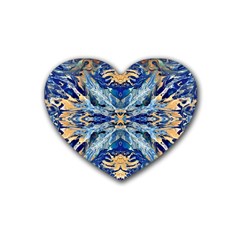 Cobalt on gold Rubber Coaster (Heart)