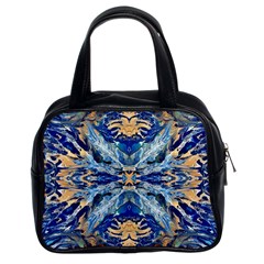 Cobalt on gold Classic Handbag (Two Sides)