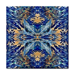 Cobalt on gold Face Towel