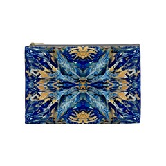 Cobalt on gold Cosmetic Bag (Medium)