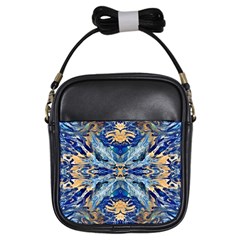 Cobalt on gold Girls Sling Bag